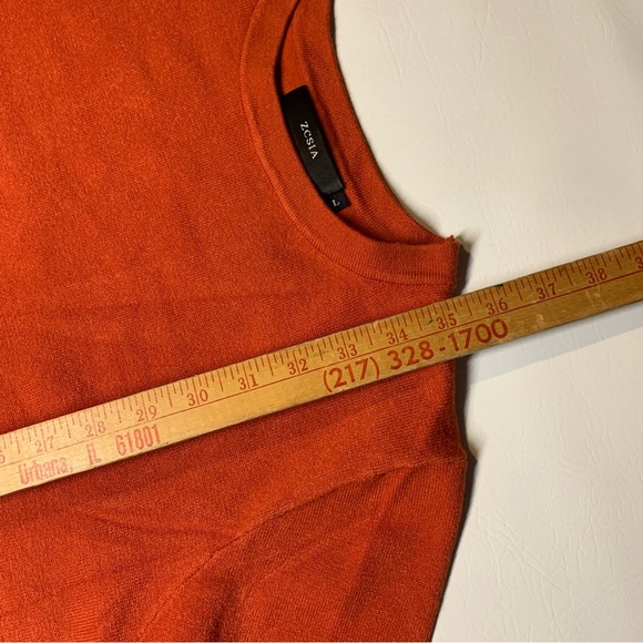 ZCSIA Women's Sweater Dress Long Sleeve Tie Back Large Burnt Orange - Picture 7 of 8